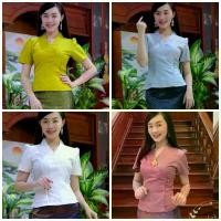 ราคา (อก32-42)เสื้อไหมลาว ป้าย3ดุม ใส่ออกงานบุญ งานบวช งานแต่ง งานพิธีการต่างๆ (1729778967483549810)