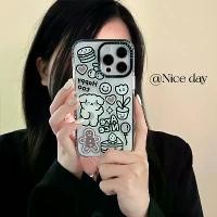 ราคา เคสโทรศัพท์ ฝาครอบป้องกัน เข้ากันได้กับ Apple 16 iPhone 15, 14 Pro Max, 11, ดีไซน์การ์ตูน, วงกลมสีดำ, ทูโทน เคส oppo 57 เคส โทรศัพท์ samsung 52 5 honor x6b case ที่ ติด (1731378471429833899)