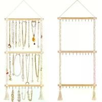 ราคา ที่เก็บเครื่องประดับ Macrame, 30 ตะขอ, ที่ใส่สร้อยคอกำมะหยี่, ที่แขวนผนัง, ที่แขวนเครื่องประดับ, ราวแขวนเครื่องประดับแบบประตูเหนือ, พร้อมพู่, สำหรับสร้อยคอ, สร้อยข้อมือ, ต่างหู, (1732198386009081197)