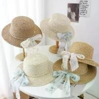 ราคา หมวกฟางหญิง หมวกชายหาด กันแดดริมทะเล สไตล์เกาหลีสด ผ้าคลุมหน้า ท่องเที่ยว ท็อปแบน ผ้าคลุมหมวกกันแดด (1731613978420807338)