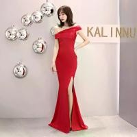 ราคา ชุดราตรีปิดไหล่ 6 สีสำหรับผู้หญิง ชุดราตรีสำหรับจัดเลี้ยง แฟชั่น ปาร์ตี้ ยาว สง่างาม สลิมและเซ็กซี่ ชุดหางปลา (1729641357919226587)