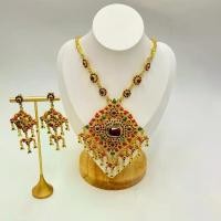 ราคา ชุดสร้อยคอโบราณ สีทองลงยา เครื่องประดับชุดไทย สวมใส่ทำการแสดง เทศกาลลอยกระทง ปีใหม่ (1731028671644011216)
