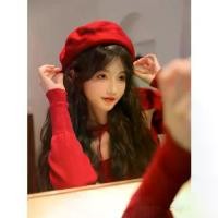 ราคา หมวกเบเร่ต์ผ้าวูลสีแดงวินเทจสำหรับผู้หญิง หมวกจิตรกรผ้าวูล หมวกอบอุ่นอเนกประสงค์ Ins ปีใหม่ คริสต์มาส ฤดูหนาว (1729835594293217340)