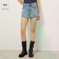 ราคา CPS CHAPS กระโปรงยีนส์สั้นแต่งหมุดสีเงิน ผู้หญิง STUDDED JEANS SKORT รุ่น C25WFVA183 (AW25#A1) (1731874219090412846)
