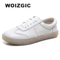 ราคา รองเท้าหนังแท้, WOIZGIC Gril, รองเท้าส้นเตี้ยสตรี, รองเท้าส้นเตี้ย, รองเท้าผ้าใบแพลตฟอร์ม, ลูกไม้ขึ้น, นุ่ม, สี่ฤดู, สำหรับผู้หญิง, หญิง, ผู้หญิง, [COD] (1732041591385588790)