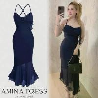 ราคา AMINA DRESS ชุดเดรสออกงาน ชุดงานแต่ง ชุดดินเนอร์ ชุดงานกาล่า กระโปรงหางปลา สายปรับได้ เนื้อผ้ามุ้งยืด เสื้อผ้า ผู้หญิง ขายร้อน (1732201453002000149)