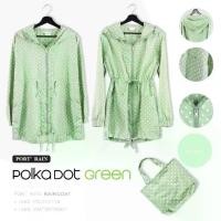 ราคา เสื้อกันฝนกันUV เสื้อกันฝนแฟชั่น ผู้หญิง ลายจุดเขียวแบบ จั๊มเอว RC-009 (1732033778300781948)