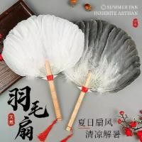 ราคา พัดลมขนนก, พัดลมขนนกห่าน, พัดลม Zhuge Liang Kongming, สไตล์โบราณฤดูร้อน, พัดลมแปด Trigrams แบบโบราณ, พัดลมปาล์ม, พัดลมงานฝีมือสไตล์จีน (1732139198413637558)