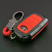 ราคา เคสแข็งลายใยคาร์บอน พร้อมพวงกุญแจ เคสกุญแจรถซิลิโคน สำหรับ Toyota Harrier/Camry/Fortuner/Innova Zenix พร้อมพวงกุญแจ ถาด รองพื้น รถ ยนต์ (1732010661650925342)