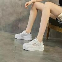 ราคา รองเท้าผ้าใบผู้หญิงหนังแท้ ไซส์เล็ก (3233) ลิ่มซ่อน สไตล์เกาหลี รองเท้าพ่อบล็อคสี พื้นหนา รองเท้าผ้าใบลำลอง สีขาว สำหรับผู้หญิง รองเท้า นันยาง ผู้ หญิง รองเท้า นันยาง ผู้ ห (1731671774755653226)