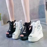 ราคา รองเท้าแตะส้นเตารีดผู้หญิง ลดราคา รองเท้าสายรัดผู้หญิง ส้นสูง รองเท้าแตะ INS ใหม่ (1729744096517195963)