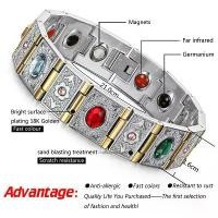 ราคา สร้อยข้อมือสแตนเลส ผู้ชายครอบงำสุด 4 in 1 แม่เหล็กไอออนลบ สร้อยข้อมือเพื่อสุขภาพ ขายดีที่สุด เครื่องประดับแฟชั่นสำหรับผู้ชาย เหมาะสำหรับของขวัญวันเกิดและวันหยุด ของขวัญสำหรับผู้ชาย [ลดราคา] (173205087