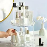 ราคา ที่เก็บเครื่องสำอาง 2 ชั้น ชั้นวางของในห้องน้ำอเนกประสงค์ สำหรับน้ำหอม ลิปสติก และอื่นๆ เหมาะสำหรับเครื่องประดับและของขวัญโต๊ะเครื่องแป้ง ล็ก ชั้นวางของ box ที่ เก็บ จาน ชาม กัน (1731883554110538954)