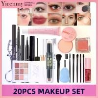 ราคา ชุดแต่งหน้า 20 ชิ้น/10 ชิ้น รวมมาสคาร่าสีดำ คอนซีลเลอร์ อายไลเนอร์ ดินสอเขียนคิ้ว ลิปกลอส ลิปสติก แป้งบลัชออน ขนตา ที่ดัดขนตา อายแชโดว์ รองพื้นชนิดน้ำ แปรงแต่งหน้า 7 ชิ้น แปรงแต่ (1732095661825951017)
