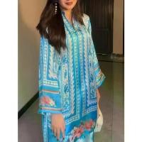 ราคา ชุดเสื้อและกระโปรง ผู้หญิง คอวี ทรงหลวม ลำลอง พิมพ์ลาย สไตล์ชาติพันธุ์ [COD] สงกรานต์ ชุด เดรส อัด พลีท (1731923344346875339)