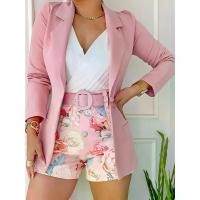 ราคา เสื้อสูท แขนยาว สไตล์โรแมนติกและสง่างาม ปก พร้อมเข็มขัด และกางเกงขาสั้น พิมพ์ลายดอกไม้ สำหรับผู้หญิง [COD] สงกรานต์ ชุด เดรส อัด พลีท สาว อวบอ้วน กระโปรง คาร์โก้ ชุด ไป ทะเล (1732005737846769099)