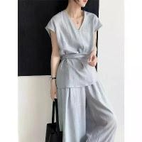 ราคา เสื้อกั๊กผ้าฝ้ายและผ้าลินิน คอวี ผูกเอว [COD] สงกรานต์ ชุด เดรส อัด พลีท กระโปรง คาร์โก้ (1732056591353480380)