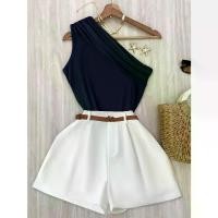 ราคา ชุดเสื้อกล้ามและกางเกงขาสั้นขากว้าง สำหรับผู้หญิง สีเขียว สไตล์เปิดไหล่ [COD] ไม่รวมเข็มขัด สงกรานต์ ชุด ชุด ลูก ไม้ ออก งาน ชุด สูท ผู้หญิง เซ็ท ขายาว สวยๆ (1731921554861884593)