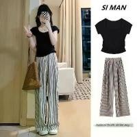 ราคา ชุดทูพีซ, สไตล์สตรีท, สไตล์ฤดูร้อน, สไตล์หนุ่มหวานและเค็ม, แฟชั่นลำลอง, สไตล์ขี้เกียจ, เสื้อและกางเกงขากว้าง, สินค้าฮอตสำหรับคนดังทางอินเทอร์เน็ต สงกรานต์ ชุด รัดรูป สาวอวบ อก lv (1732001529746458261)