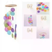 ราคา กระดิ่งลม wind chimesโมบายเปลือกหอย ขนนก เปลือกหอยย้อมสี สำหรับ ตกแต่งบ้านและสวน มีเสียงกระทบกันไพเราะ สร้อย คอเงิน แท้ (1732052686877656606)
