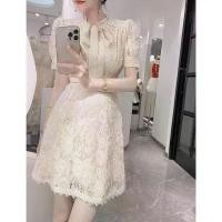 ราคา ชุดเดรสสไตล์ไฮโซ, สไตล์เทพธิดาฝรั่งเศส, ชุดเดรส Jacquard สีขาว, เหมาะสำหรับโอกาสทางการระดับไฮเอนด์, ในฤดูร้อน (1731886825915909765)