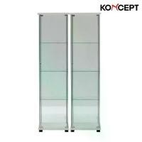 ราคา Koncept Furniture ตู้โชว์ชั้นกระจก FLASSY สีขาว จำนวน 2 ใบ (1729582672001272058)