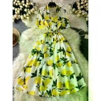 ราคา ชุดเดรสทรงเอพิมพ์ลายมะนาวสไตล์วินเทจสำหรับผู้หญิง แขนสั้น เอวสูง สีขาว มะนาวเหลือง ใบไม้เขียว เหมาะสำหรับฤดูร้อน ชุดลำลองถึงโอกาสทางการ ชุดลำลอง เดรสลายดอกไม้ ดีไซน์คอปกกว้าง เดร (1732015806024877515)
