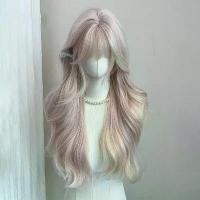 ราคา วิกผมเต็มหัว หญิง สีชมพู ผมยาว หอมเจียว สไตล์ญี่ปุ่น นุ่ม สาวธรรมชาติ JK มีหน้าม้า เหมาะสำหรับคอสเพลย์ สีชมพูทอง หอมเจียว (1732327828032817712)