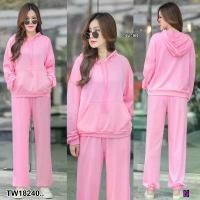 ราคา The Perfect Ladies SET #สาวอวบ 2 เสื้อแขนยาวยาวมีฮู้ด + กางเกงขายาว .. สีชมพู (1729599172385475010)