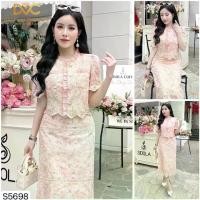 ราคา ชุดเซ็ต กระโปรงยาวผู้หญิง สีชมพู ลายดอก น่ารักมาก มี 2 ชิ้น (S5698) (1731192115450315804)