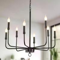 ราคา โคมระย้า, กานเน็ด, โคมไฟเพดาน, สไตล์เรโทร, สำหรับห้องครัวและเกาะ, โคมไฟแขวนเพดาน, 71 ซม., สีดำ, 8 ไฟ (1731822025910355018)