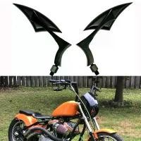 ราคา กระจกมองข้างใบมีดหอก, สีดำ/โครเมียม, วัสดุอลูมิเนียม, การออกแบบสามเหลี่ยมแบบกำหนดเอง, เหมาะสำหรับรถจักรยานยนต์ Harley, มีให้เลือก 8 มม. และ 10 มม., เหมาะสำหรับรถ Cruiser และ Chopper (17320140011751688