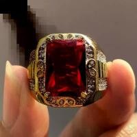 ราคา แหวนบุรุษทับทิม, สีทอง, ฝังด้วยเพชรขนาดเล็กหลายเม็ด, เครื่องประดับโรโดโครเมียม, เครื่องประดับชายหล่อและหรูหรา, ทนต่อการซีดจาง, เครื่องประดับนิ้วที่มีสไตล์ (1732066644750009631)