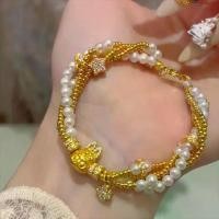 ราคา สร้อยข้อมือนำโชค ดีไซน์ดาวและจุด สีทอง สร้อยข้อมือแมวลายจุด ของขวัญน่ารัก (1731891730550065121)