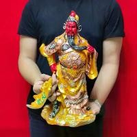 ราคา asdhuieushop วัสดุอย่างดี เทพเจ้ากวนอู สีทอง ทรงอาวุธปางออกรบ(สูง40ซม.)บูชาเสริมอำนาจบารมีโชคลาภเงินทองสิริมงคล(องค์ใหญ่มาก)ปลุกเสกจากวัดจีน (1732096894699079189)