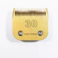 ราคา ใบมีดเปลี่ยนปัตตาเลี่ยนสัตว์เลี้ยง สีทอง #30 เข้ากันได้กับปัตตาเลี่ยนสุนัขสัตว์ Andis, Oster A5, Wahl KM, ความหนา 0.5 มม. (1732142614978464063)
