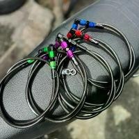 ราคา สายเบรคหน้า ยาว36นิ้ว หัวงอ90/45 มีสีแดง/สีน้ำเงิน/สีม่วง/สีเขียว/สีดำ ใส่วาล์วปลดได้ ราคาต่อ1เส้น (1731988175499658253)