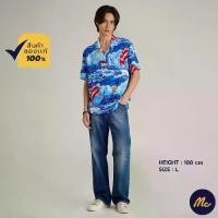 ราคา Mc JEANS เสื้อเชิ้ต Unisex เสื้อฮาวายแขนสั้น สีน้ำเงิน พิมพ์ลาย MSSZ268 (1731789982889118167)
