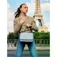 ราคา ELLE กระเป๋าสะพายข้างผู้หญิงทรง QUITING มี 4 สี สีดำ สีเขียว สีขาว สีม่วง I EWH164 (1731217764319857098)