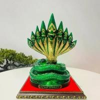 ราคา พญานาคราช9เศียร แร่เหล็กน้ำพี้ สีเขียว ขนาดฐาน6.5นิ้ว สูง10นิ้ว เเถมฟรีฐานรองและลูกแก้วพญานาค (1729768968416037210)