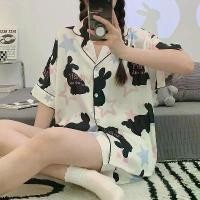 ราคา ชุดนอนสตรี พิมพ์ลายกระต่าย ชุดเลานจ์ Kawaii ฤดูร้อน สำหรับผู้หญิง สีเขียว ชุดใส่อยู่บ้าน ลายการ์ตูนน่ารัก เวอร์ชั่นแฟชั่นของเกาหลี ชุด (1730661565846686439)