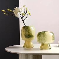 ราคา แจกันแก้ว, สไตล์วินเทจ Wabi-Sabi, สีเขียว, สไตล์บล็อคสี, เหมาะสำหรับบ้าน, แจกันโคมไฟ, การจัดดอกไม้, แจกันตกแต่ง (1732053145899074565)
