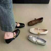 ราคา รองเท้าส้นเตี้ยแมรี่เจน สีเงิน สำหรับผู้หญิง สไตล์ฝรั่งเศสย้อนยุค พื้นนุ่ม รองเท้าขนมเปียกปูน เหมาะสำหรับสุภาพสตรี สไตล์วินเทจเรียบหรู ปั๊มบัลเล่ต์ที่ได้รับแรงบันดาลใจจากการออกแบบ T-Bar คลาสสิก (17312