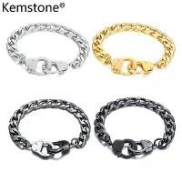 ราคา สร้อยข้อมือกุญแจมือ ดีไซน์สร้างสรรค์ สร้อยข้อมือโซ่สแตนเลส สีเงิน สำหรับผู้ชาย Kemstone (1732226636264605902)
