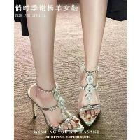 ราคา รองเท้าแตะเปิดนิ้วเท้า, พลอยเทียมแหลม, หัวเข็มขัดสายรัดข้อเท้า, ส้นสูง, สำหรับฤดูร้อนของผู้หญิง, สีเงิน, รองเท้าส้นสูง, ใหม่ในปี 2025 (1731405444537615385)