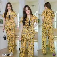 ราคา The Perfect Ladies Set #สาวอวบ ชิ้น เสื้อเชิ๊ตแขนสั้น + กางเกงขายาว.. สีเหลือง (1729550849079871938)