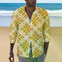ราคา เสื้อเชิ้ตลำลองผู้ชาย ทรงสลิม พิมพ์ลาย Tapa สีเหลือง แขนยาว สไตล์วันหยุดฮาวายฤดูใบไม้ร่วง มาใหม่ เสื้อผ้าผู้ชาย Man Clothing (1731053076695714702)