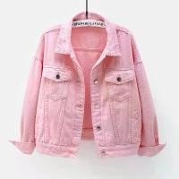 ราคา เสื้อแจ็คเก็ตยีนส์ผู้หญิง เสื้อโค้ทสั้น แจ็กเก็ตยีนส์สีชมพู เสื้อลำลอง สีม่วง สีเหลือง สีขาว เสื้อหลวม แจ๊กเก็ตผู้หญิง ฤดูใบไม้ผลิ-ฤดูใบไม้ร่วง (1729588259462482425)