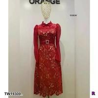 ราคา The Perfect Ladies ชุดเดรส MAXI เดรสยาวลูกไม้ คอปก แขนยาว .. สีแดง (1729957330566154690)