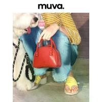 ราคา กระเป๋าบอสตัน ดีไซน์ดั้งเดิม MUVA หนังวัวแยก กระเป๋าถือหนังแท้ สำหรับผู้หญิง สีแดง กระเป๋าใบเล็กสุดวิจิตร (1731577609225209710)